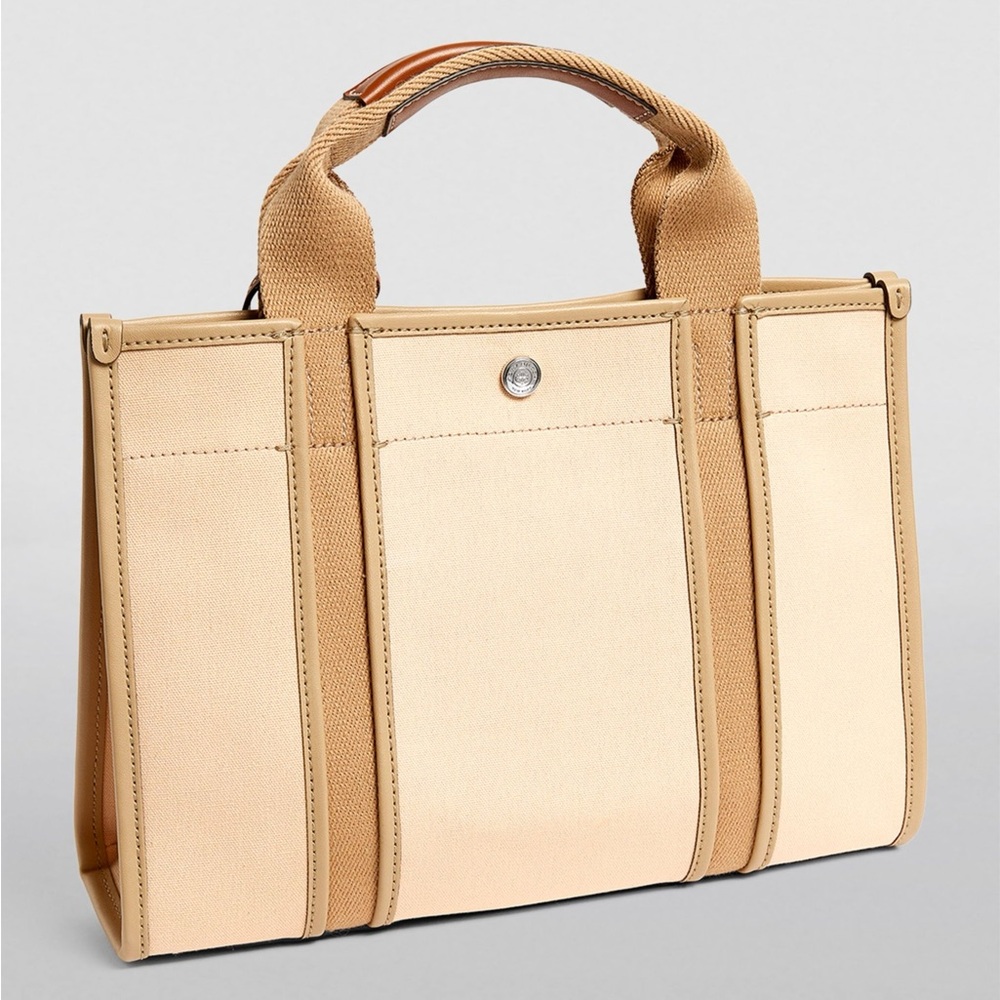 Tory Burch Small Twill Tory Tote Bag In Coy Pink (Beige)